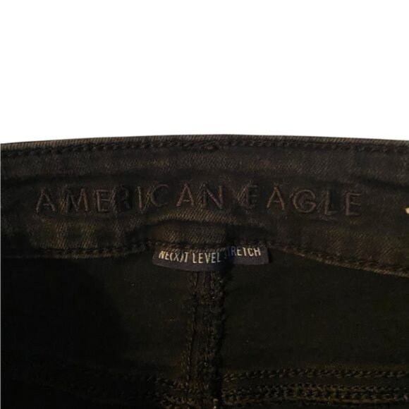 American Eagle AE Women’s Next Level Stretch Jeggings Size 0 Black Destr… - Picture 5 of 7